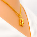 22k-gold-Unique Dolphin Heart Pendant 