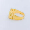 Grand Sand Finish Men's 22k Gold Ring