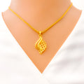 22k-gold-Stylish Lightweight Wavy Pendant 