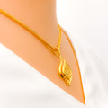 22k-gold-Stylish Lightweight Wavy Pendant 