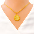 22k-gold-Intricate Curved Coin Pendant 