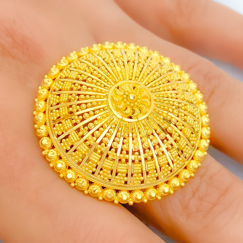 gold-shimmering-beaded-umbrella-statement-ring