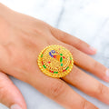 gold-vibrant-lavish-peacock-statement-ring