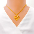 22k-gold-Evergreen Open Heart Pendant 