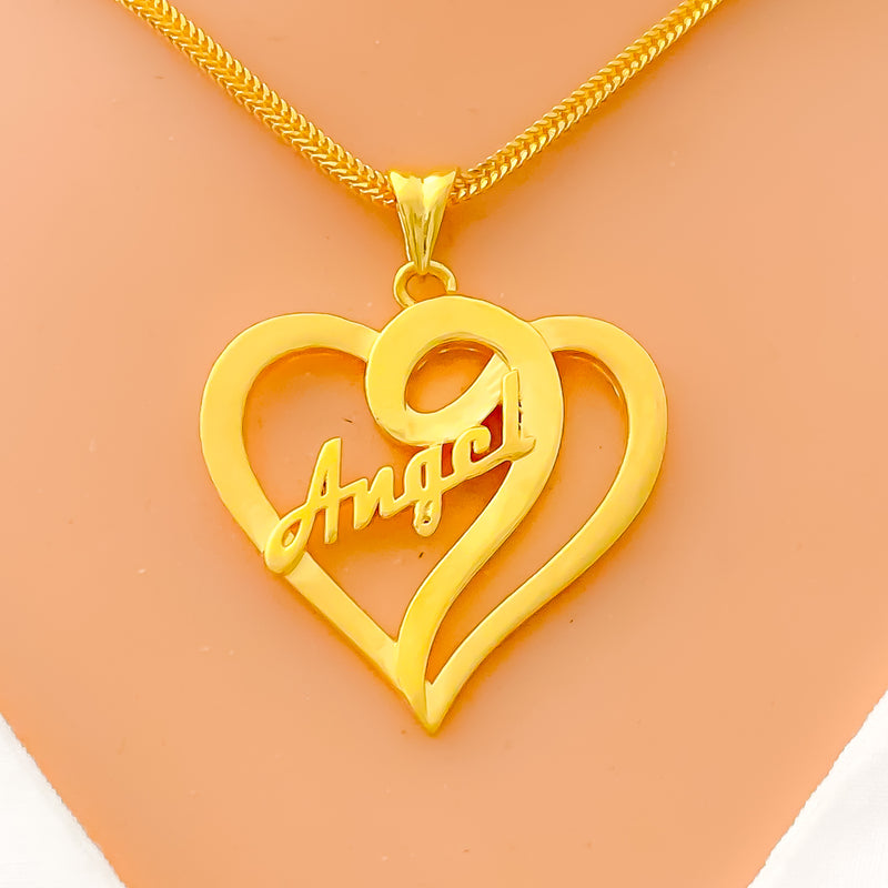 22k-gold-Evergreen Open Heart Pendant 