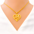 22k-gold-Evergreen Open Heart Pendant 