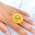 gold-reflective-heart-accented-meenakari-statement-ring