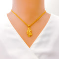 22k-gold-Majestic Blooming Flower Pendant 