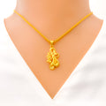 22k-gold-Majestic Blooming Flower Pendant 