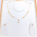 Petite Squared Accent CZ Necklace Set