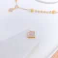 Petite Squared Accent CZ Necklace Set