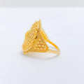 Radiant Beaded 22k Gold Oval Ring