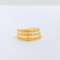 Slender Three-Tier 22k Gold Ring