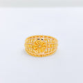 Geometric Sun 22k Gold Ring