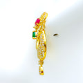 22k-gold-Charming Detachable CZ Hanging Earrings 