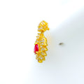 22k-gold-Exclusive Floral CZ Hanging Earrings 