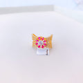 Statement Pink Floral Ring