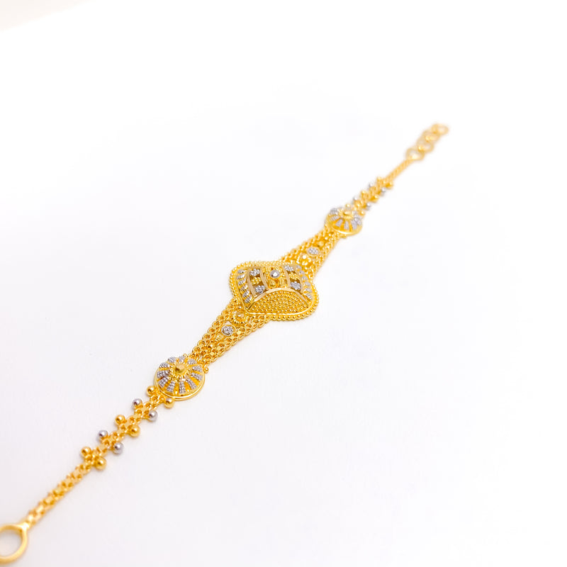 Fancy Two-Tone Baby 22k Gold Bracelet