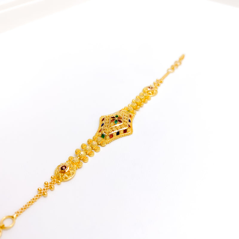 Floral Meenakari Baby 22k Gold Bracelet