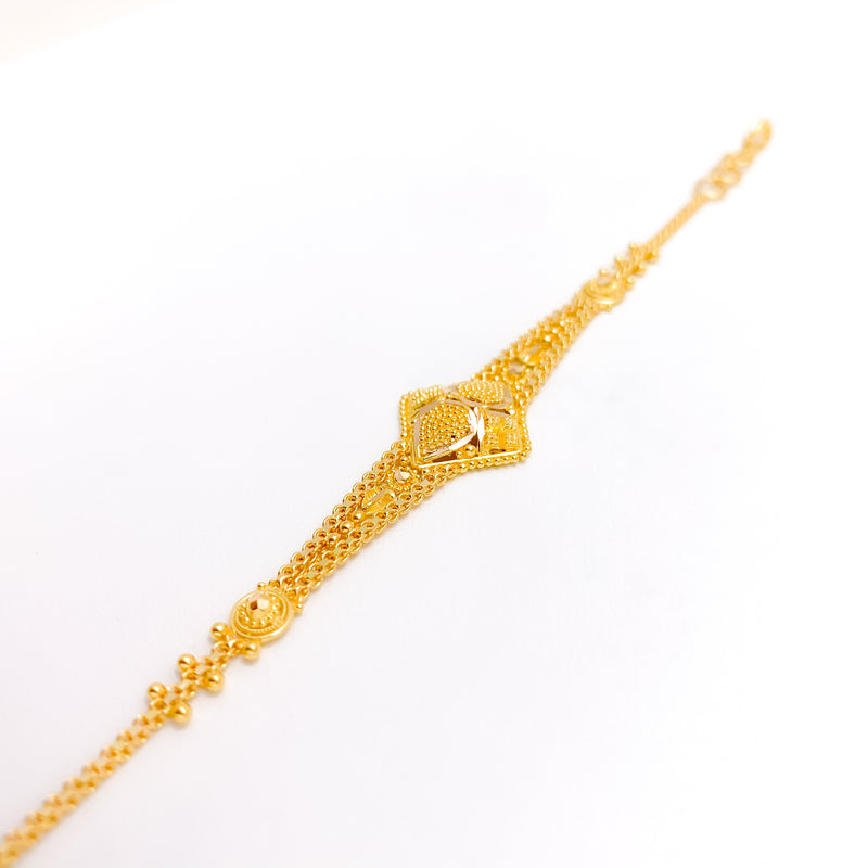 Glossy Leaf 22k Gold Baby Bracelet