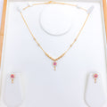 Classic Red + White CZ Necklace Set