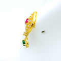 22k-gold-Dressy Drop CZ Hanging Earrings 