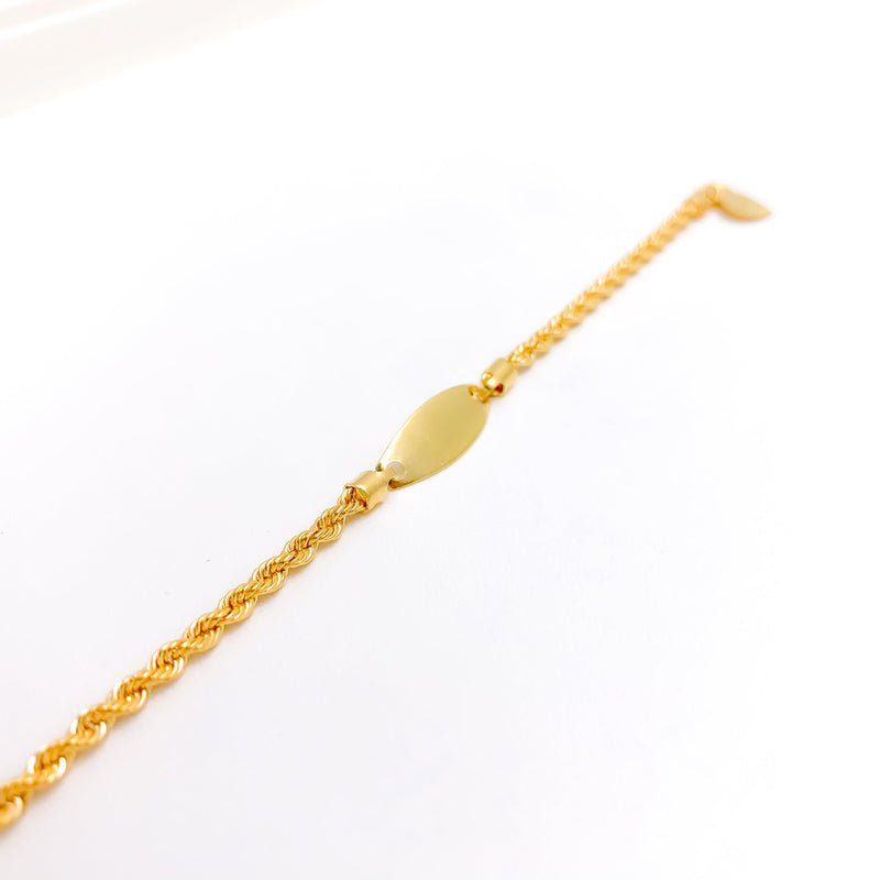 Shiny Oval 22k Gold Baby Bracelet
