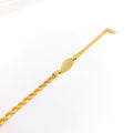 Rope Chain Baby Bracelet with Oval Name 22k Gold Plate