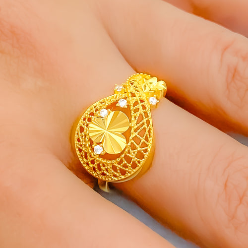 22k-gold-evergreen-clover-mesh-cz-ring