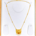 22k-gold-Festive Flower Adorned Necklace  - 19"