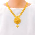 22k-gold-Dressy Intricate Drop Necklace - 29"