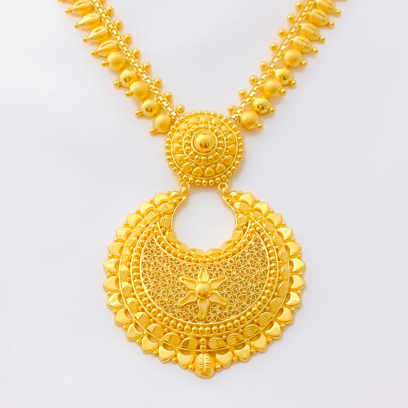 22k-gold-Exclusive Dangling Crescent Necklace  - 27"