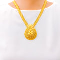 22k-gold-Engraved Floral High Finish Necklace - 26"