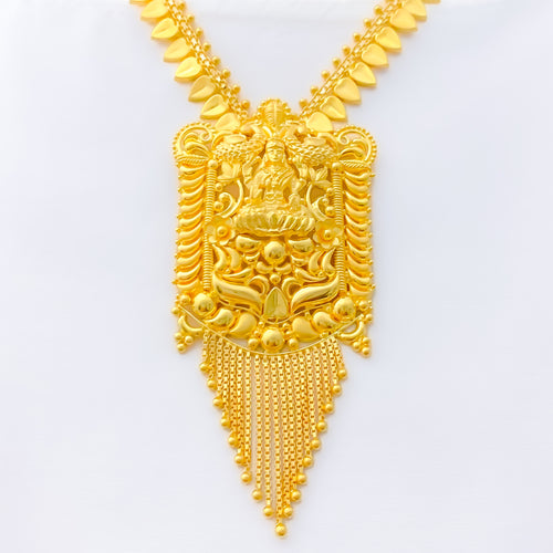 22k-gold-Magnificent Detailed Laxmi Necklace - 17"