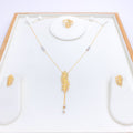 Dainty Tassel 22k Gold Necklace Set + Ring