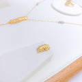 Dainty Tassel 22k Gold Necklace Set + Ring