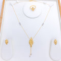 Chic Two-Tone 22k Gold Necklace Set + Ring