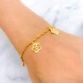 21k-gold-sleek-shiny-floral-charm-bracelet