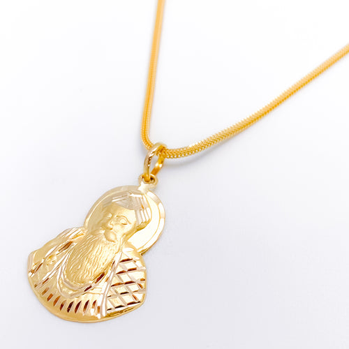 Shimmering Sai Baba 22k Gold Pendant