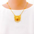 22k-gold-Festive Flower Adorned Necklace  - 19"