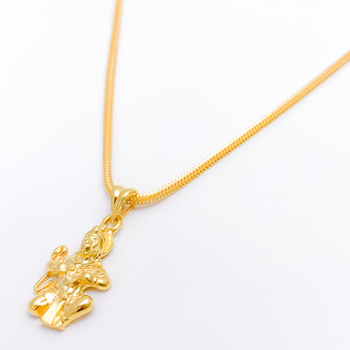 Bright Gold Hanuman 22k Gold Pendant