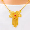 22k-gold-Heart Adorned Delightful Necklace  - 20"