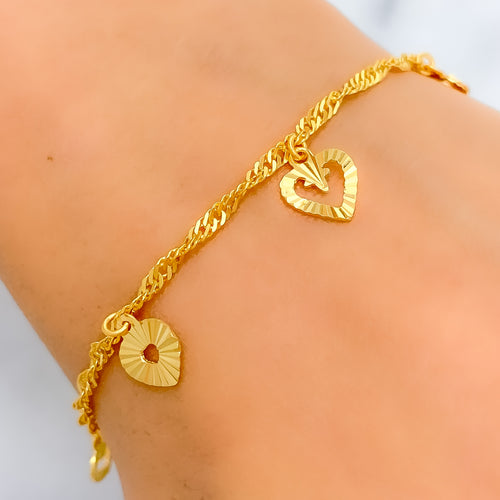 21k-gold-dressy-delicate-open-heart-charm-bracelet
