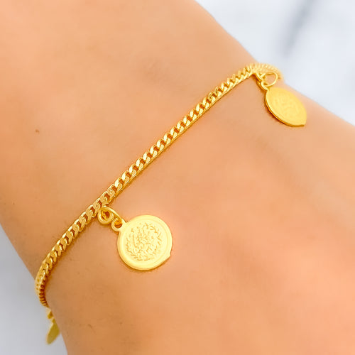 21k-gold-modest-hanging-coin-charm-bracelet