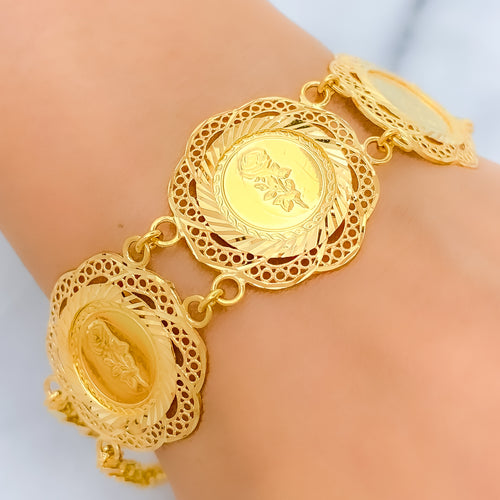 21k-gold-extravagant-triple-flower-bracelet