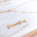 Shimmering Orb Three-Tone Long 22k Gold Necklace Set