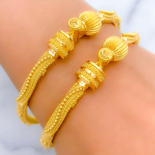 22k-gold-Unique Palatial Multi Bead Bangles