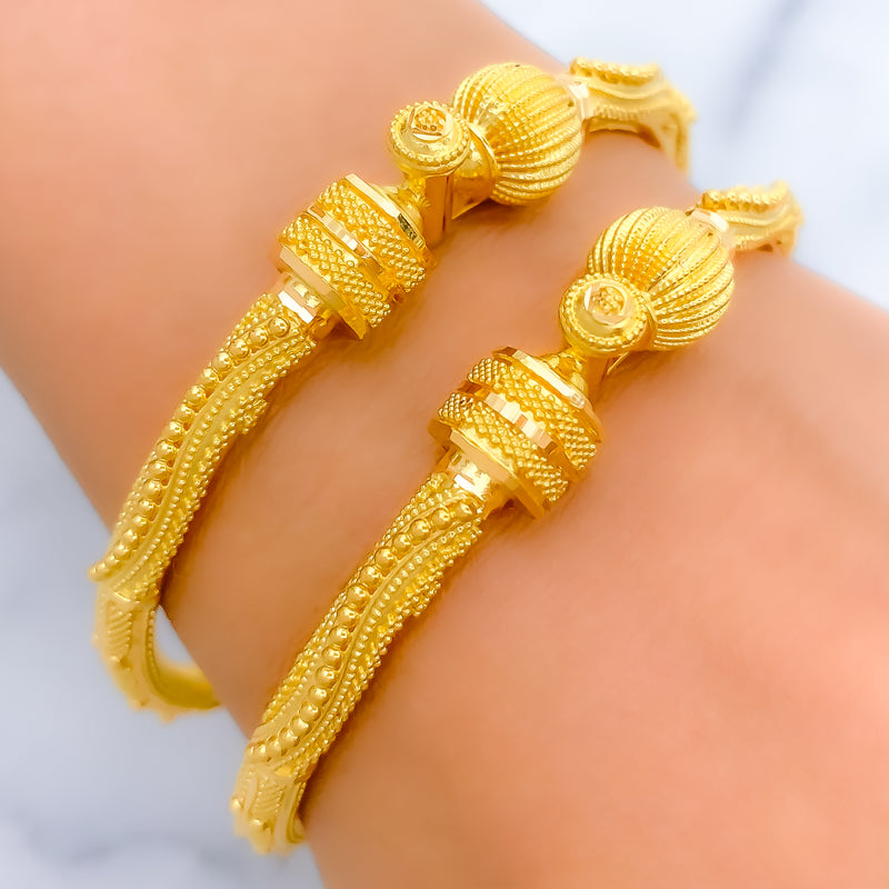 22k-gold-Unique Palatial Multi Bead Bangles