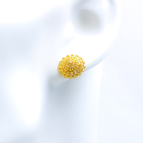 Modest Sunflower Top 22k Gold Earrings