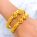 22k-gold-Impressive Floral Bridal Pipe Bangles